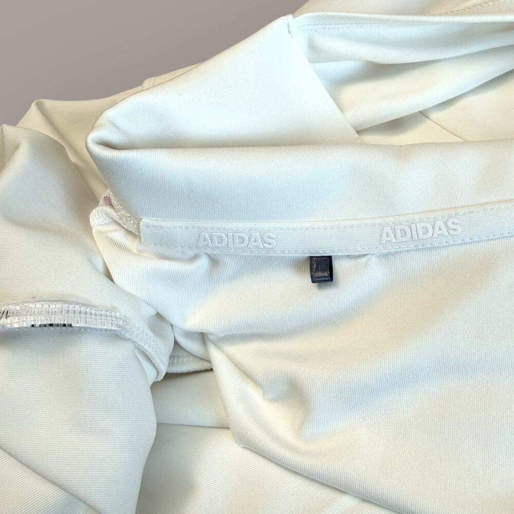 Adidas Womens Athletic Tennis Golf Polo Dress Size M White Short Sleeve Striped - Picture 13 of 13